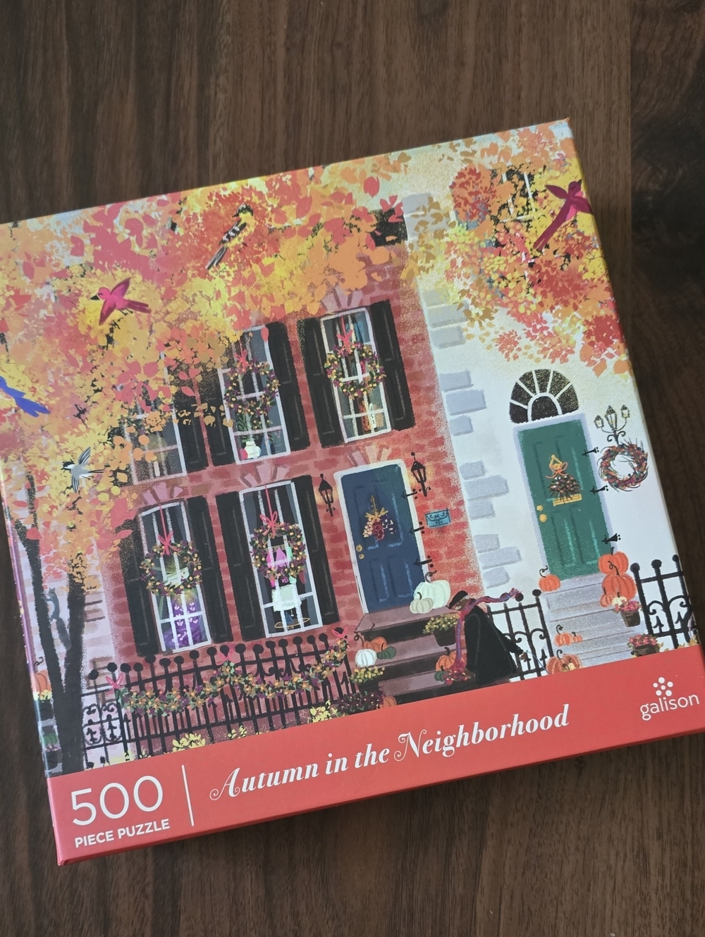 Galison Autumn in the Neighborhood 500-Piece Puzzle - Fall Colors